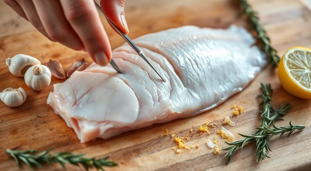 preparação de filé de tilápia
